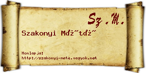 Szakonyi Máté névjegykártya